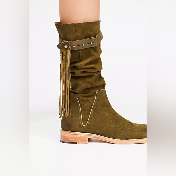 Free People Sayre Mid Boots Fringe Boho Festival - Picture 3 of 11